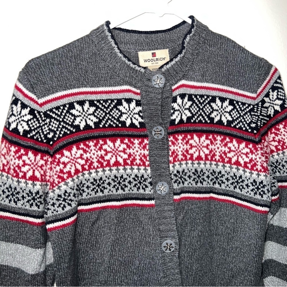 Woolrich Women’s Red And Gray Button Front Cardig… - image 6